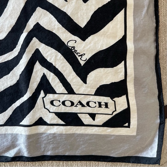 Coach Silk Zebra Print Scarf - Picture 2 of 3